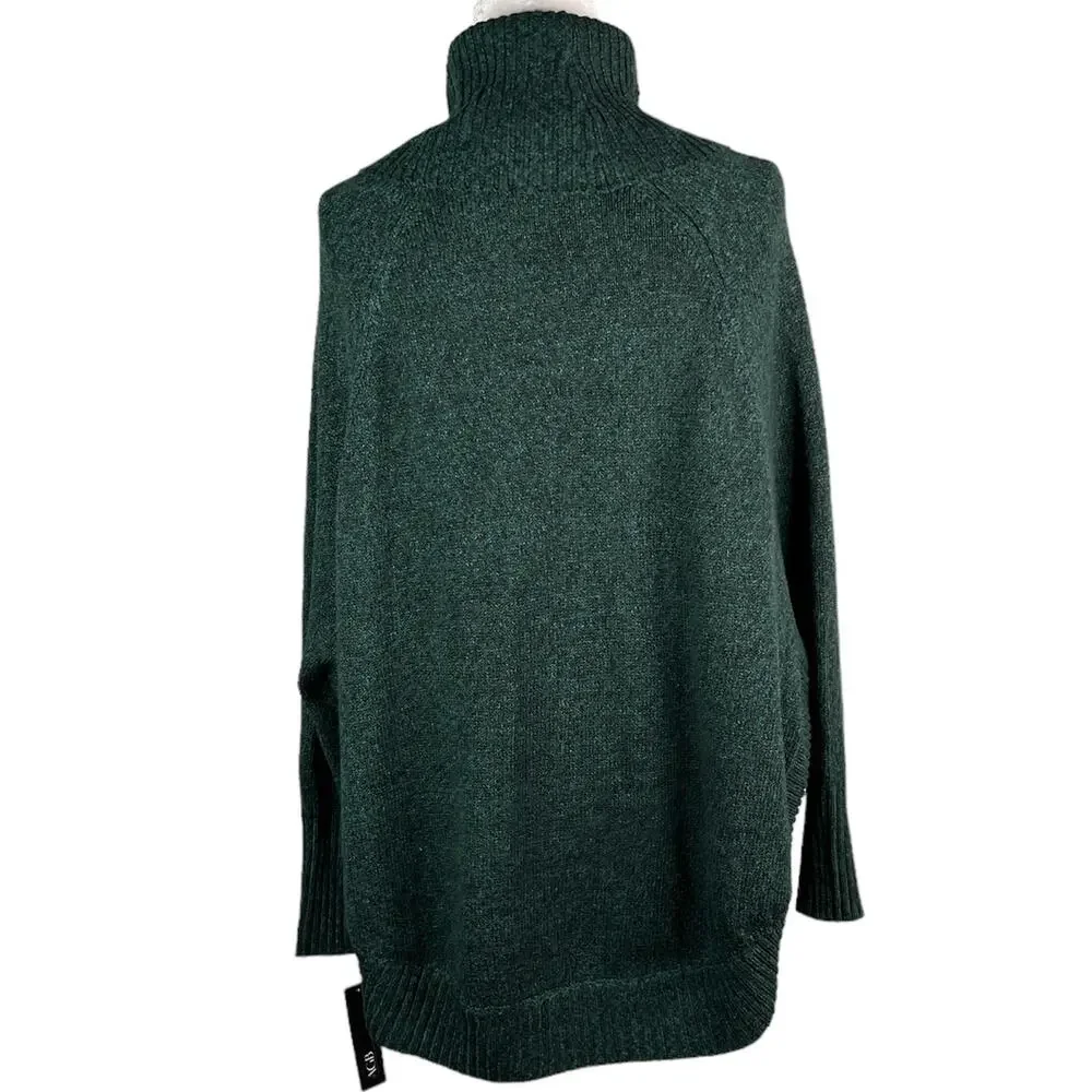 AGB Sweater Pine Green Cowl Neck Dolman Sleeves M Oversized New